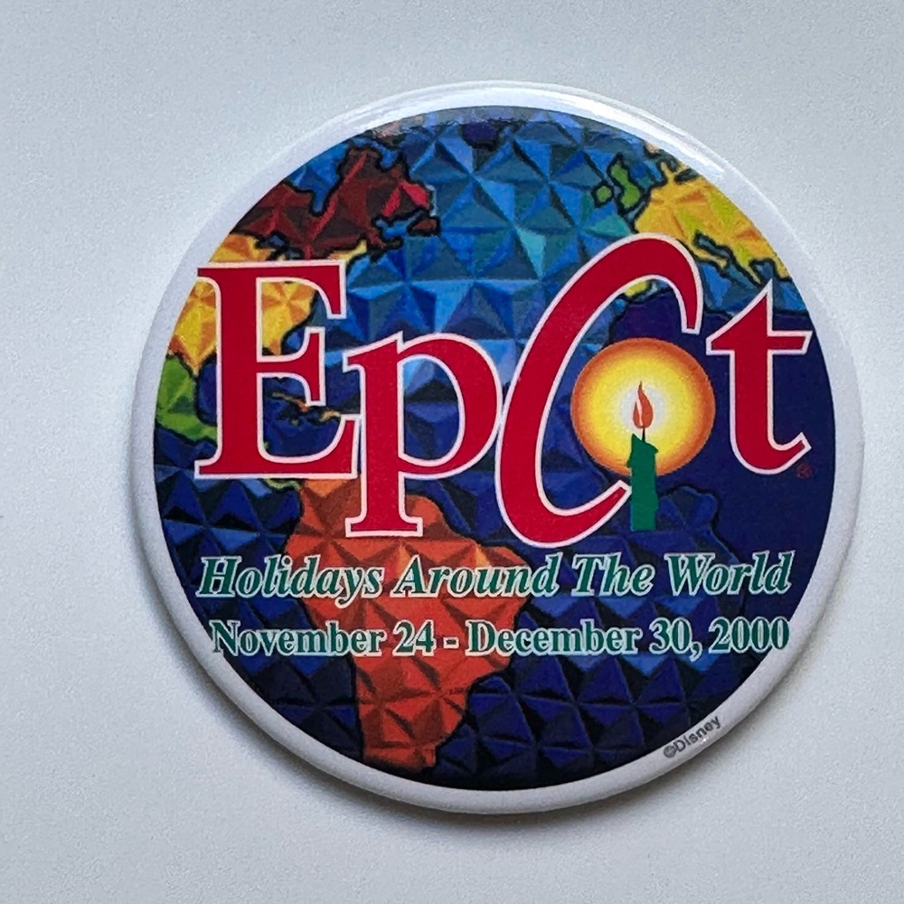 Disney Epcot Holidays Around The World Button 2000 Pin